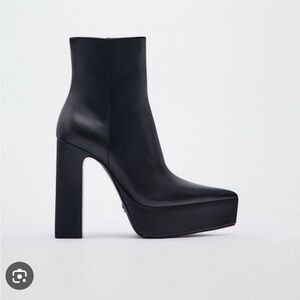 Zara Black Heeled Boots